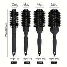 Bộ 1 lược tròn ion chuyên nghiệp, thân kim loại chống tĩnh điện, lông lược nylon, tay cầm có răng lược, giúp chia tóc thành từng phần - Thích hợp cho tóc khô, tóc tạo kiểu, tóc xoăn và tóc thẳng, phù hợp với mọi loại tóc và độ dày tóc, giảm xơ rối và dầu thừa, màu đen, 4 kích cỡ, phù hợp cho cả gia đình, lược chải tóc, dụng cụ tạo kiểu, cần thiết cho tiệm làm tóc, thẩm mỹ viện, mùa tựu trường, du lịch và kỳ nghỉ. - Nhiều màu - Xem 11