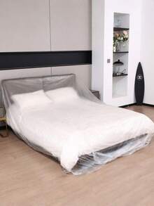 Disposable Furniture Dust Cover, Extra-Large Bed Cover, Elastic Drawstring Dust Cover, Suitable For Home Decoration, Travel, And Cleaning, Designed For Dustproofing And Dirt Blocking - Clear - View 7