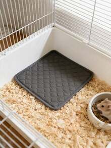 2Pcs Washable Non-Slip Absorbent Quick-Dry Reusable Pee Pad For Hamster & Rabbit – Small Pet Urine Mat Bedding, All-Season - Grey - View 8