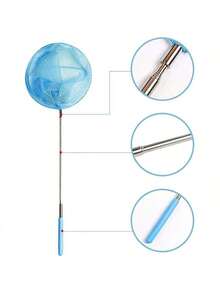 1Pc Mini Stainless Steel Retractable Fishing Net, Insect & Butterfly Catching Net, Outdoor Water Toy. Handles Shipped Randomly With Or Without Patterns - Multicolor - View 3