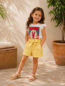 Conjunto para niña con estampado - Amarillo - Ver 2
