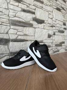 Children's Sports Tennis With  Closure - Lightweight,, Anti-Slip For Everyday Use - Black and White - View 5