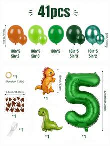 MINKOJA MINKOJA 41pcs Dinosaur Balloon Set With T-Rex Foil Balloons For Birthday Party Decorations, BabyShower, Party Supplies - View 12