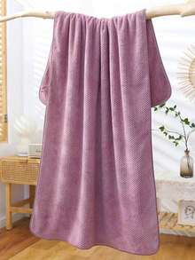 Cirelle 1/3 Pcs Coral Fleece Waffle Towel – Ultra Soft & Absorbent, Lint Free Quick Dry Lightweight Hand Towel, Face & Bath Wrap - Purple - View 7