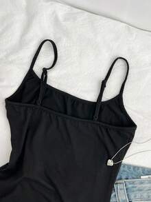 Attitoon Casual Minimalist Brazil Letter & Number 23 Print Sexy Camisole Tank Top, Suitable For Summer World Cup, Jersey, Sports Season, Football Uniform, Match - Black - View 6