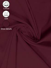 SHEIN Holidaya 女款夏季新款亞麻休閒抽繩捲邊短褲，採用亞麻質感面料，搭配彈性腰抽繩設計與捲邊細節，呈現隨意而時尚的風格，適合日常出遊、度假或輕便休閒場合，是休閒抽繩短褲類別中的百搭單品，卡其色優雅長褲，寬鬆顯瘦長褲 - 酒紅色 - 查看 8