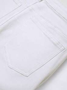 Manfinity LEGND Men's Casual Regular Fit Versatile Commuting White Denim Shorts, Holiday - White - View 4
