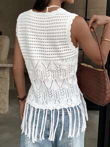 Yunfilé Áo len nữ vest - trắng - Xem 2