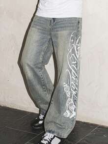 AXEPEAK Men's Fashionable Summer Flared Jeans With Belt Loops, Versatile Daily Wear - Blue - View 1