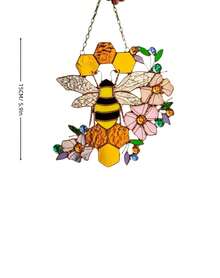 Cirelle 1 pieza Atrapasol de vidrio teñido con diseño de panal de abeja y abeja, panel colgante para ventana, decoración de pared, adorno de acrílico amarillo con cadena para cocina, esquina de ventana, jardín y decoración del hogar - Multicolor - Ver 6
