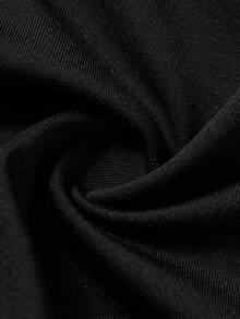 SHEIN 少女纯色百褶美人鱼裙 - 黑色 - 查看 5