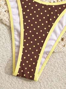 Swim Vcay Set Bikini Pantai Terlaris dengan Desain Motif Bunga Bergaris dan Bercorak Modis, Musim Semi/Panas - MultiWarna - View 6