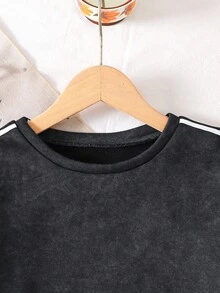 SHEIN 2件套：少女宽松短款T恤+紧身短裤，休闲日常穿搭 - 灰色 - 查看 5