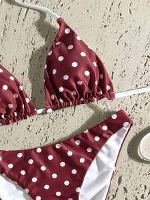 Swim Mod Women's Random Print Halter High Cut Bikini Set, Spring/Summer - Multicolor - View 5