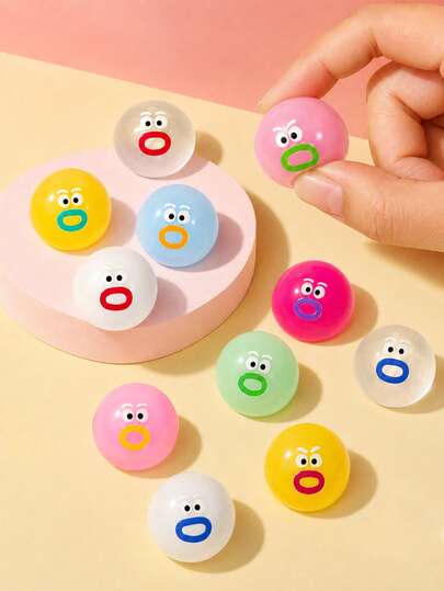 MINKOJA MINKOJA 45 piezas, Mini pelota apretable con emoticono lindo, mano elástica pegajosa, regalo de fiesta, relleno de bolsa de regalo, regalo de cumpleaños, relleno de caja del tesoro, juguete antiestrés para fiesta de cumpleaños, relleno de piñata, relleno de bolsa de regalo, cualquier estilo y color