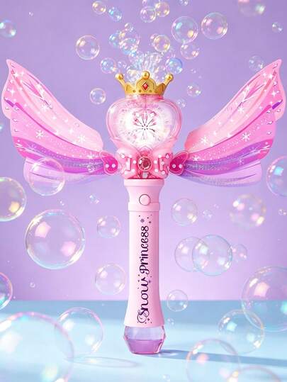 MINKOJA MINKOJA Princess Magic Bubble Machine, Featuring Lights And Music, A One-Touch Automatic Bubble-Blowing Toy, Perfect For Outdoor Play, Birthday Parties, Weddings, And Celebrations