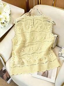 GlowEve Women's Lace Patchwork Casual Versatile Daily Wear Shirt - Yellow - View 2