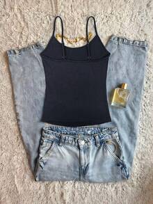 Attitoon Casual Minimalist Brazil Letter & Number 23 Print Sexy Camisole Tank Top, Suitable For Summer World Cup, Jersey, Sports Season, Football Uniform, Match - Black - View 3