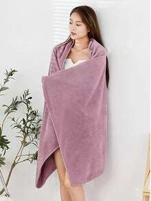 Cirelle 1/3 Pcs Coral Fleece Waffle Towel – Ultra Soft & Absorbent, Lint Free Quick Dry Lightweight Hand Towel, Face & Bath Wrap - Purple - View 6