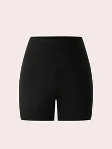 SHEIN Girlism 少女四件套：黑色打底裤、休闲针织高腰短裤、骑行短裤、运动短裤 - 买一送三，适合日常穿着，春夏款 - 黑色 - 查看 4