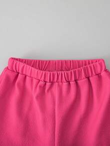 Set 2pcs/Set Anak Perempuan: Kaos Leher Bulat Bergaris Motif Hewan Lucu dan Legging, Cocok untuk Kembali ke Sekolah dan Liburan Musim Panas. - MultiWarna - View 7