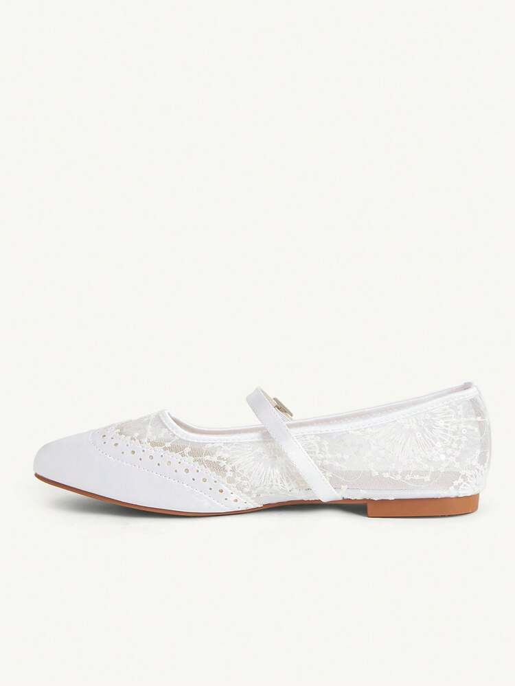 CUCCOO CHICEST French Girl Heart Mesh Single Shoes Women's Summer Breathable Polka Dot Square Head Flats