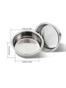 Saringan Kopi Stainless Steel 51mm, Saringan Berpori Bertekanan untuk Dua Cangkir Kopi, Keranjang Portafilter Dua Lapis, Aksesoris Pengganti Mesin Kopi - Perak - View 4