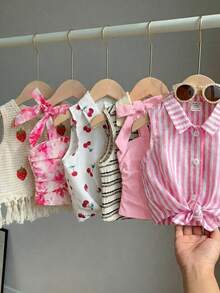 SHEIN [隨機6件，發送1件]!驚喜盒!!!!30%機會隨機獲得2件休閒背心上衣 柔軟夏季上衣 襯衫 夏季服飾 短褲 背心上衣 背心上衣 管狀上衣 束身內衣 束身衣 度假可愛上衣 青少女無袖柔軟上衣 夏季上衣 夏季襯衫 背心上衣 - 淺粉色 - 查看 10