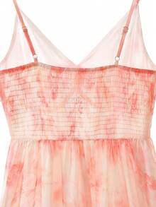 SHEIN Franclia Elegante abito da vacanza, abito in chiffon con stampa floreale, aderente con spalline sottili e ampio per le donne - Rosa - Visualizzare 6