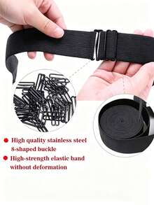 12/6/3 Pc Black Adjustable Elastic Band For Wigs Adjustable Straps For Wigs Making Tools For Making Wig Cap Accessories - Black - View 5