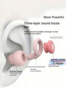 Reusable Silicone Sleep Earplugs, Made Of Soft & Comfortable Silicone Material, Fashionable Design, Skin-Friendly Fit, Easy To Clean, Suitable For School/Home/Travel, Effectively Block Disturbing Noise. #Reusable Earplugs #Sleep Aid - multicolor - View 1