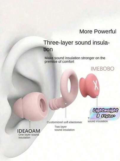Reusable Silicone Sleep Earplugs, Made Of Soft & Comfortable Silicone Material, Fashionable Design, Skin-Friendly Fit, Easy To Clean, Suitable For School/Home/Travel, Effectively Block Disturbing Noise. #Reusable Earplugs #Sleep Aid