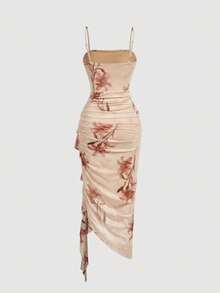 Women Midi Dresses - Brown - View 4