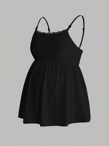 Modmama Camiseta de tirantes de maternidad de color liso con fruncido, casual y versátil para uso diario, lactancia, posparto, verano, citas y parto - Gris - Ver 9