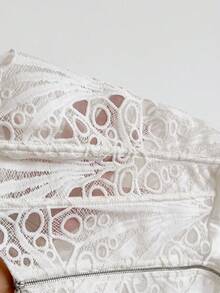 Soleia Elegant Sexy White Lace Backless Bodysuit For Women Summer Rave Club Night Out Vacation Night Music Festival Beach Wedding Guest Attire Bohemian - White - View 8