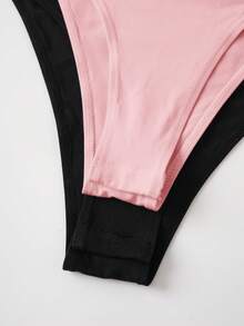 SHEIN BASICS 2件/組休閒素色針織圓領長袖女款連身衣 - 彩色 - 查看 6