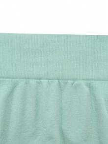 SHEIN Sports Women's Solid Color Casual Fitness Shorts - Mint Green - View 4