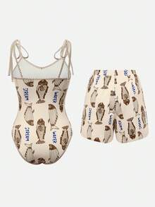 Swim Oasis 26SS 春夏度假风鱼纹波西米亚风配套短裤及连体泳衣套装 - 彩色 - 查看 2