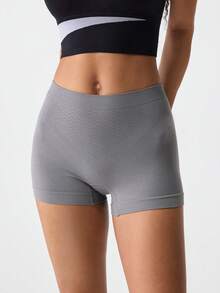 Loungeista 1pc Ladies Seamless Comfortable Boyshort Panties - Grey - View 3
