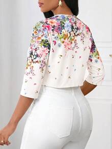 SHEIN Lady 女性節慶工作夾克，冬季女款，女性節慶款 - 彩色 - 查看 2