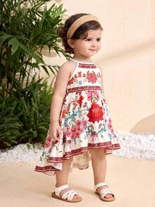 Travachic KIDS Travachic KIDS 女嬰優雅可愛花卉無袖度假洋裝，夏季 - 彩色 - 查看 4