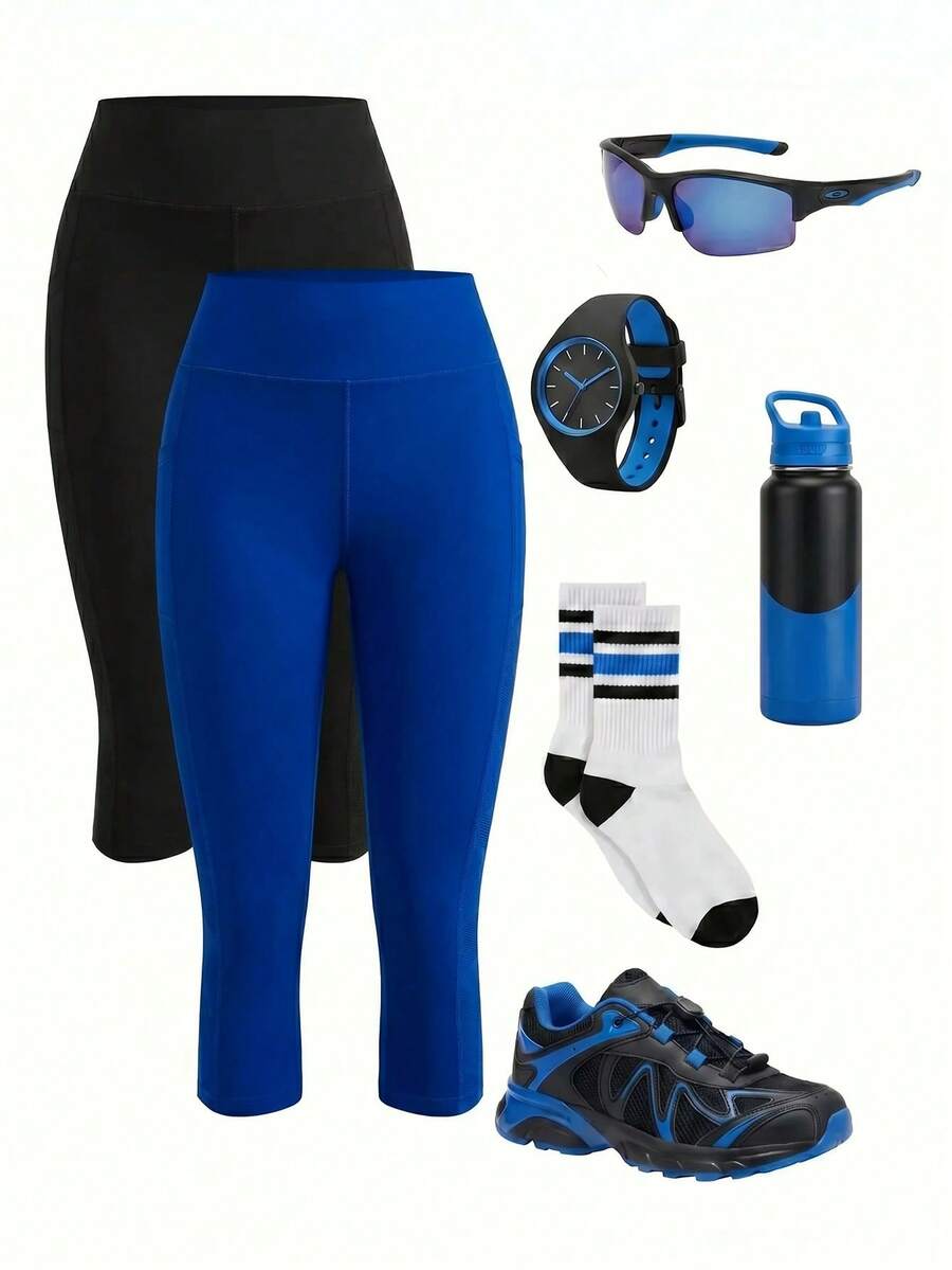 Cheerettes Quần legging thể thao nữ màu trơn có túi, kiểu dáng thường ngày, đa năng. - Nhiều màu - Xem 1