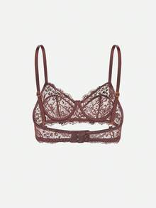 Bella Beso 3pcs/Set Conjunto de sujetador cómodo sin aros con copa fina de encaje para mujer, unicolor para verano para verano - Multicolor - Ver 5