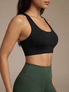 Silquee High Support Racer Back Sports Bra - Black - View 4