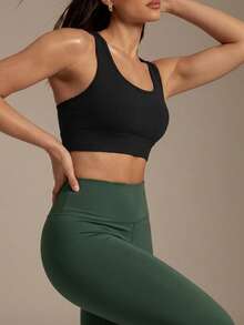 Silquee High Support Racer Back Sports Bra - Black - View 5