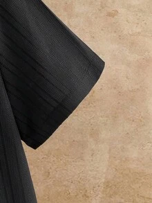 HIMLAND 男士素色休閒百搭日常穿搭短袖 Polo 衫 - 黑色 - 查看 3