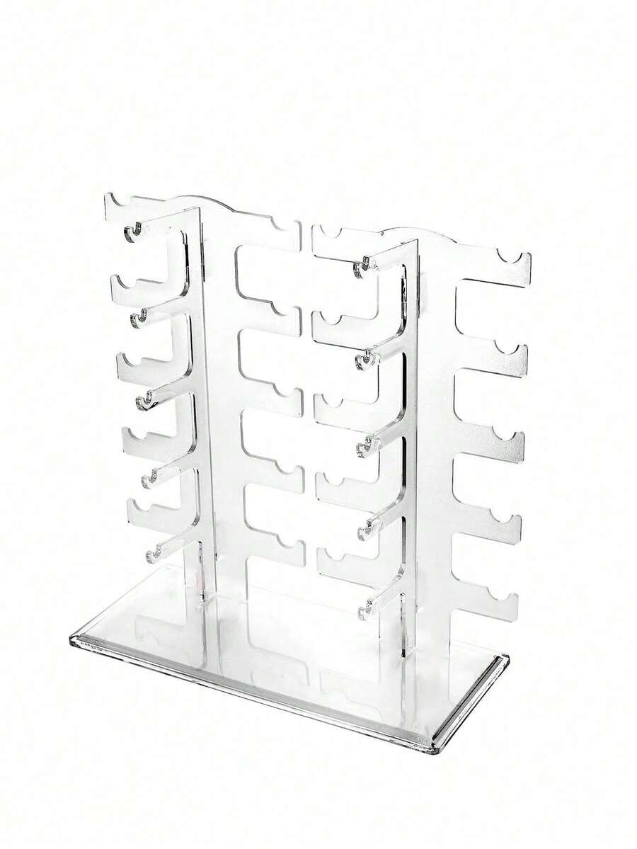 Two Rows Of Fashion Glasses Frame Glasses Display Stand, Transparent Storage, Neat, Beautiful And Practical - White - View 1