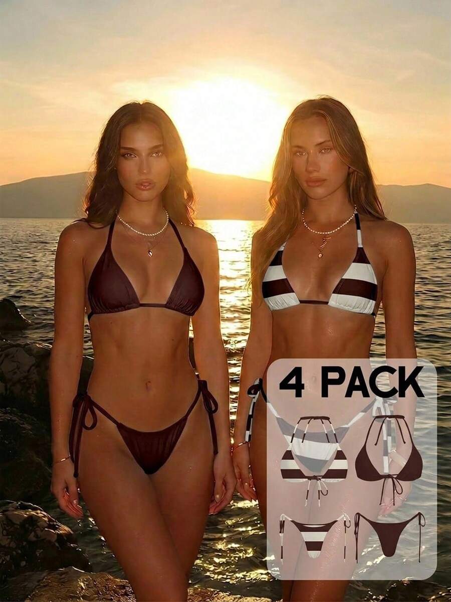 Aloruh Maillot de bain bikini deux pièces à imprimé zèbre avec col licou pour femmes, tenue de plage pour vacances d'été ensoleillées, ensemble de bikinis push-up pour femmes, maillot de bain gris à imprimé léopard tropical, tenue de plage pour femmes, vêtements de plage pour femmes, maillots de bain élégants pour femmes, maillots de bain pour femmes, maillots de bain pour femmes, maillot de bain 2 pièces pour femmes, ensemble de bikini pour femmes, bikinis pour femmes, ensembles de bikini pour femmes, ensemble de bikini, tenue d'été pour femmes, tenues de vacances à la plage pour femmes - Multicolore - Voir 1