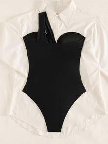 Swim Chiccia 針織鏤空海灘派對洋裝，性感熱帶風喇叭下擺，純黑色，適合冬季聖誕節，優雅夏季女款 - 黑色 - 查看 2
