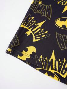 BATMAN X SHEIN 男士舒適印花四角內褲 - 黑與白 - 查看 6